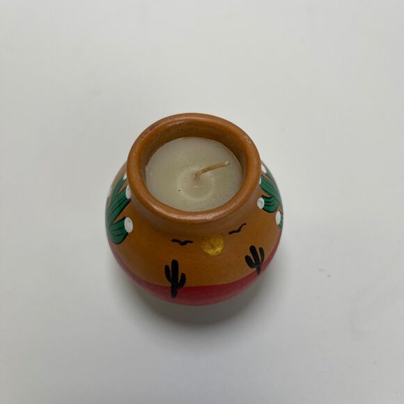 Grand Canyon Candle Tesa Ceramic Pottery By Maack Hand Painted Small Vase - Picture 3 of 8